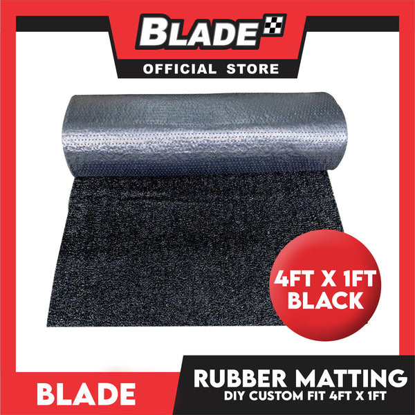 Blade Rubber Matting with Spike 4ft x 1ft (Black) -Customize Matting, Spaghetti Matting, Black Coil Mat and DIY Custom Fit for Car and Floor Mat