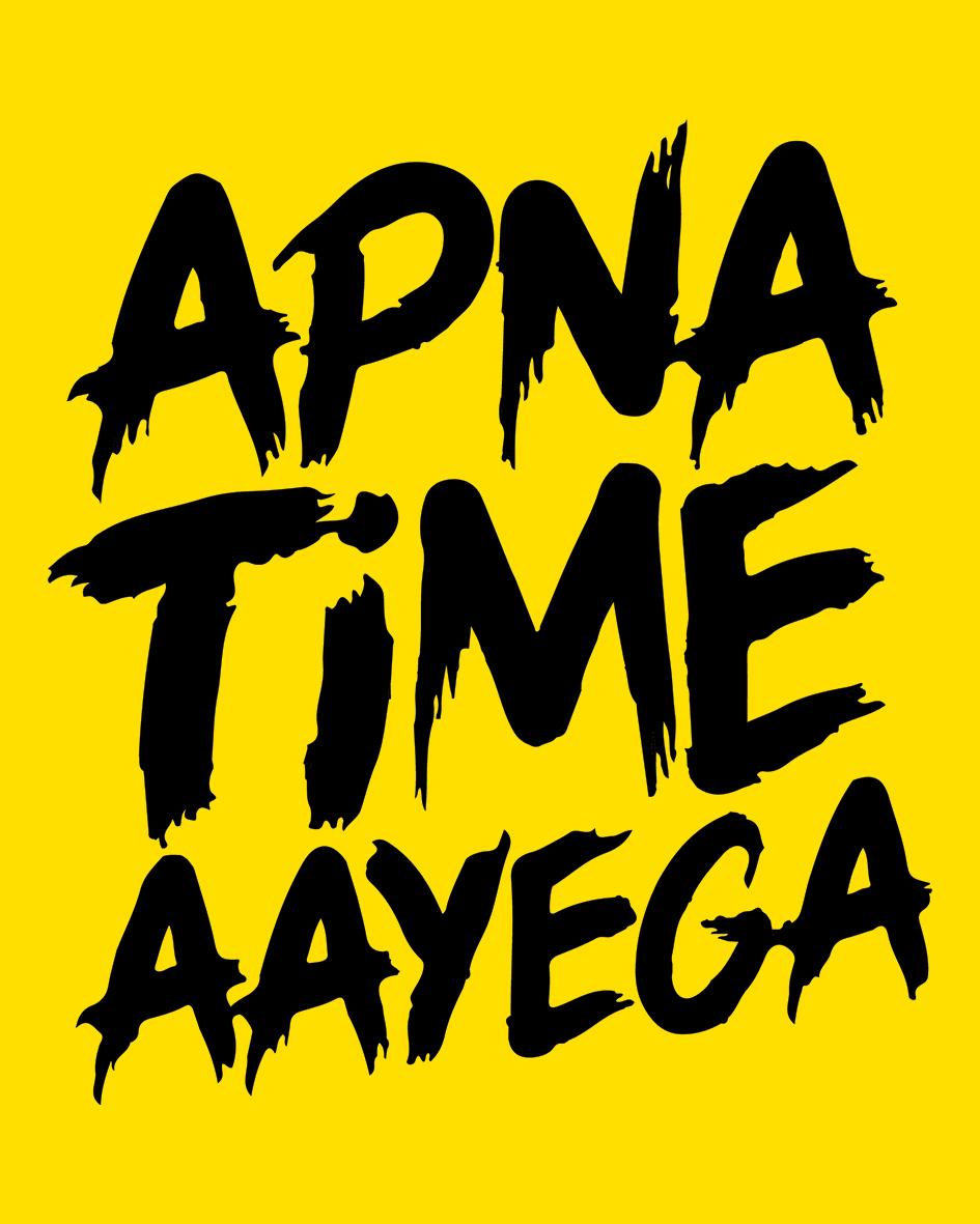 Apna Time Aayega Golden Yellow T-Shirt For Men – THATCHIMP