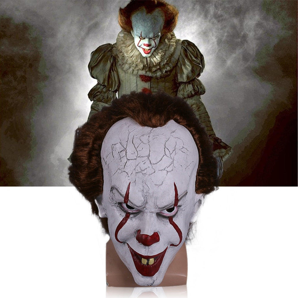 Stephen King's Mask Pennywise Costume Joker Mask Tim Curry Horror M – Cosmart