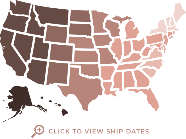 Map of the United States with the state coloring going from brown to light pink.