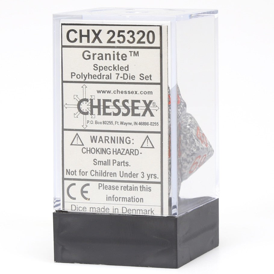 chx25320 CHESSEX Speckled GRANITE CUBO SET Boxed 