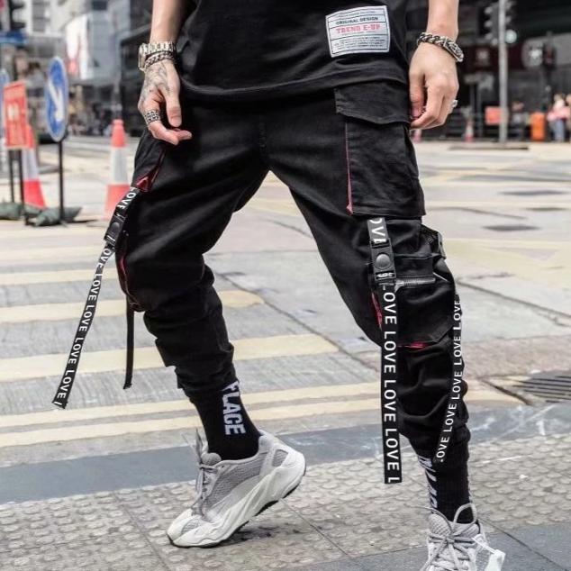 strapped cargo joggers