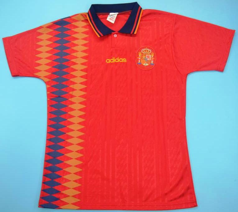 Spain national team retro soccer jersey 