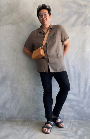 Daniel Nguyen wearing Jee Stone Bag - Jeenaa Bags