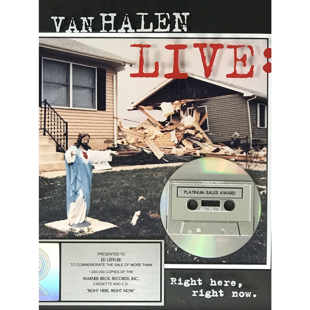 Van Halen Live Right Here Right Now RIAA Platinum Album Award