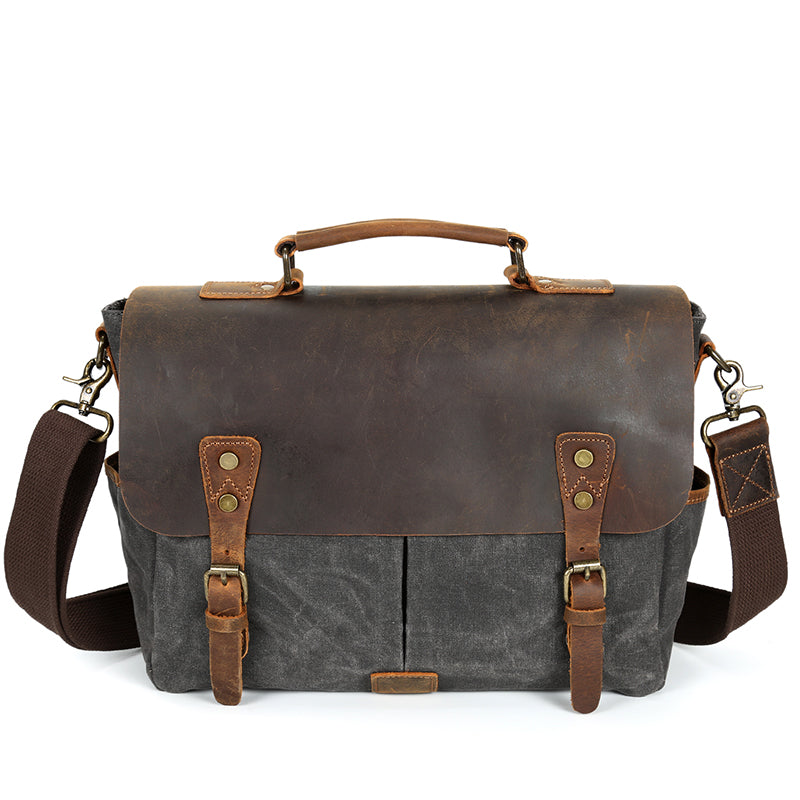 canvas and leather satchel bags