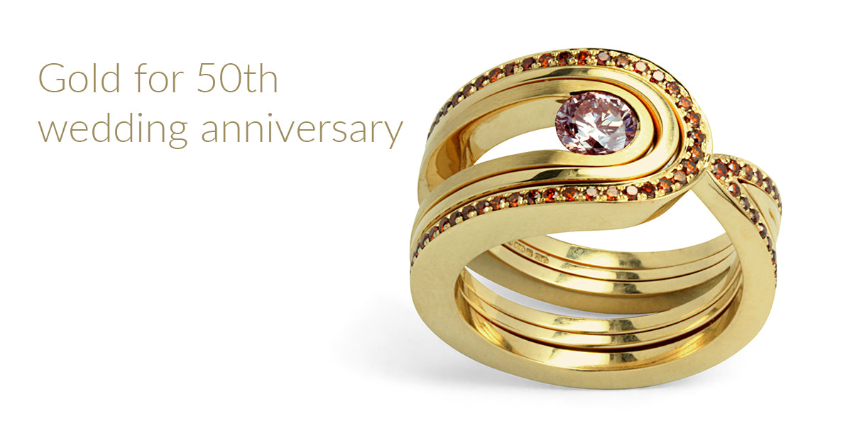 Amanda Mansell bespoke ring 50th anniversary gold ring 