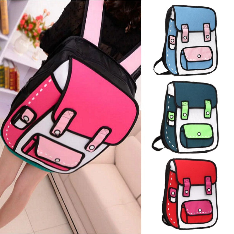 2d cartoon backpack