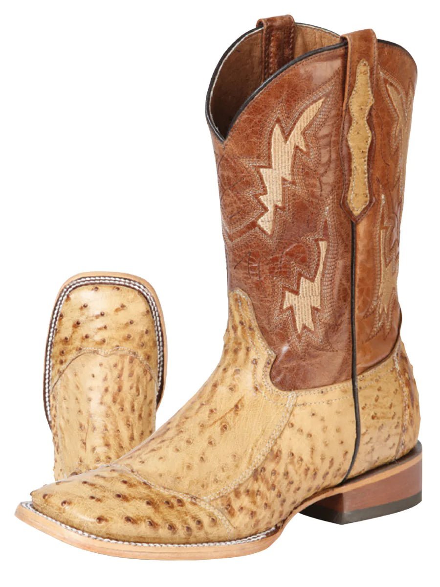 a lo largo Emoción consola Botas Vaqueras Rodeo Exoticas Cuello A vestruz Original Para Hombre '100  Años' *UMBER-43635* - BELLEZA'S