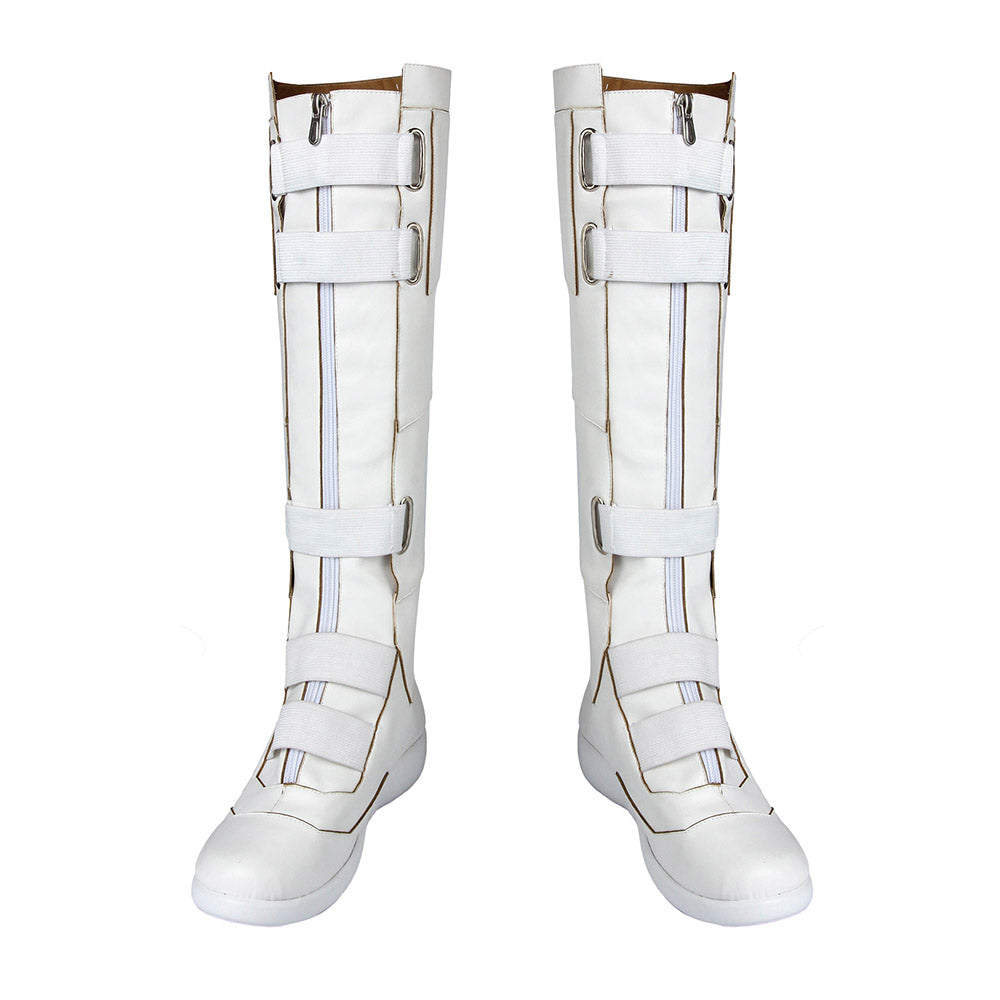 Verycos Women's Natasha Romanoff Cosplay Boots Shoes White Zip Soft Halloween Costume Props