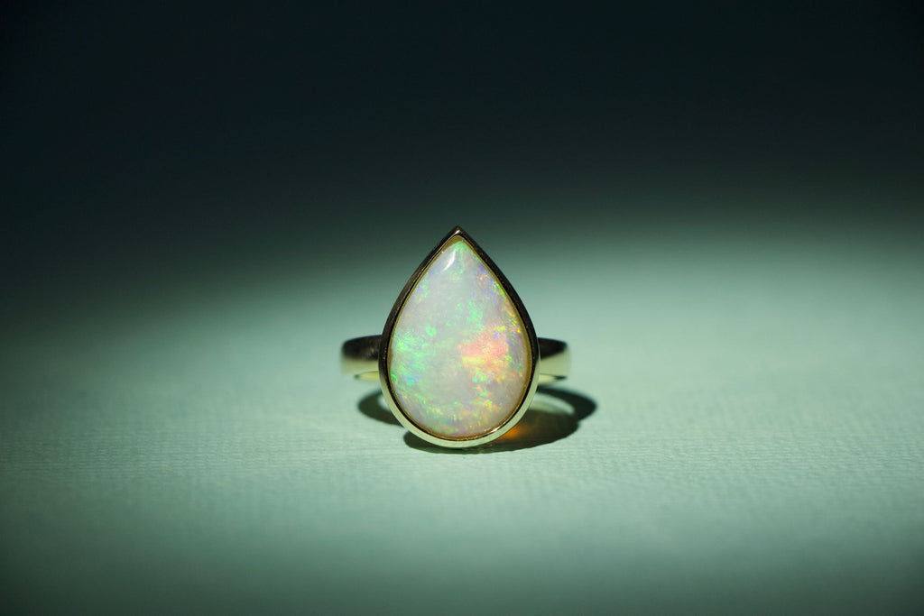 Tamahra Prowse jewellery design, custom made opal and gold ring. 