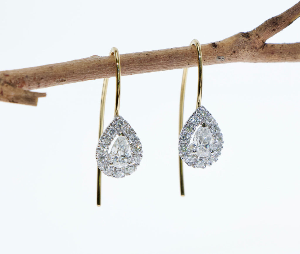 Tamahra Prowse bespoke jewellery design, diamond and gold earrings.