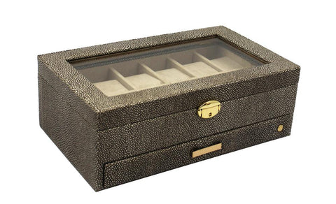 CARAMIA ELLA WATCH BOX AND VALET | GREY STINGRAY