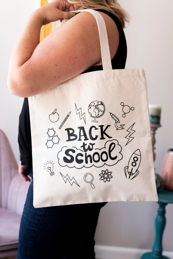 Back to School Reusable Canvas Bag - choosebettercheese