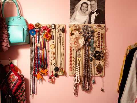 necklace storage jewelry organizer in Michell Kohanzo's dream closet