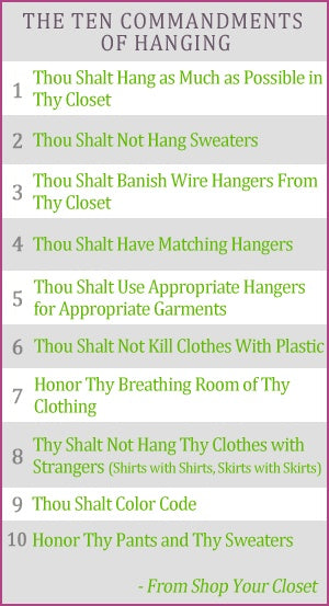 clothing hanger commandments