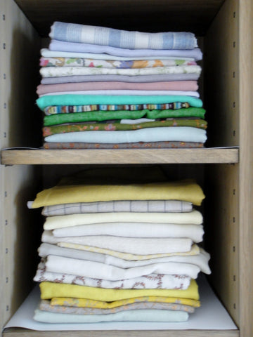 neatly folded stacks
