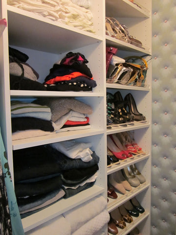 sweater storage and shoe shelves