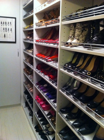 shoe storage racks in stacy london's celebrity dream closet