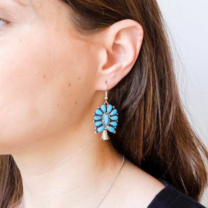 Turquoise and silver earrings