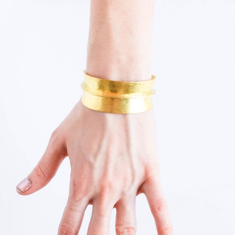 Recycled Wide Bronze Cuff from Mali