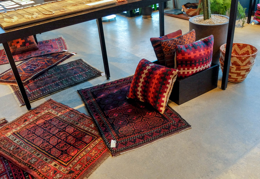 Handwoven rugs and pillows