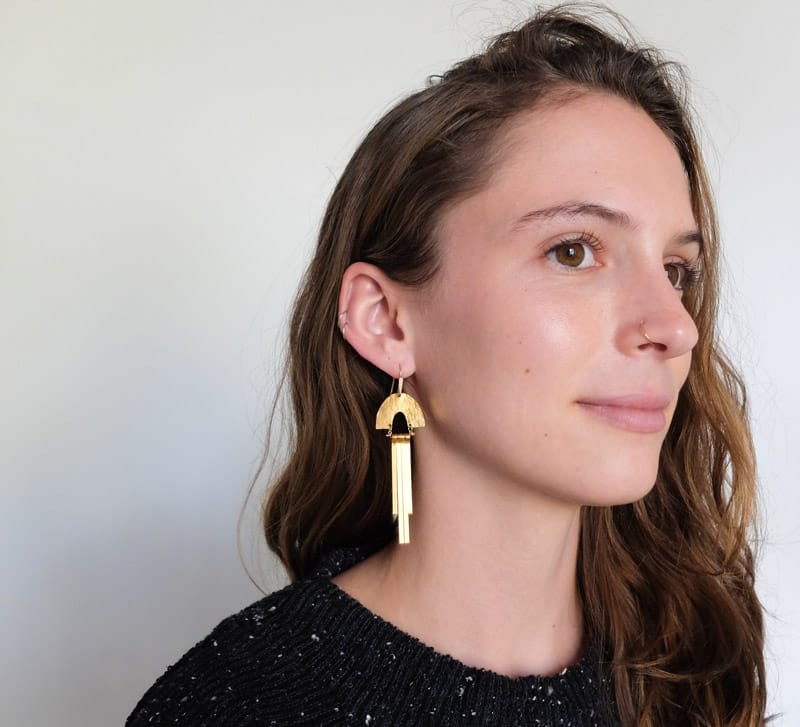 Demimonde handcrafted brass Solis Earrings