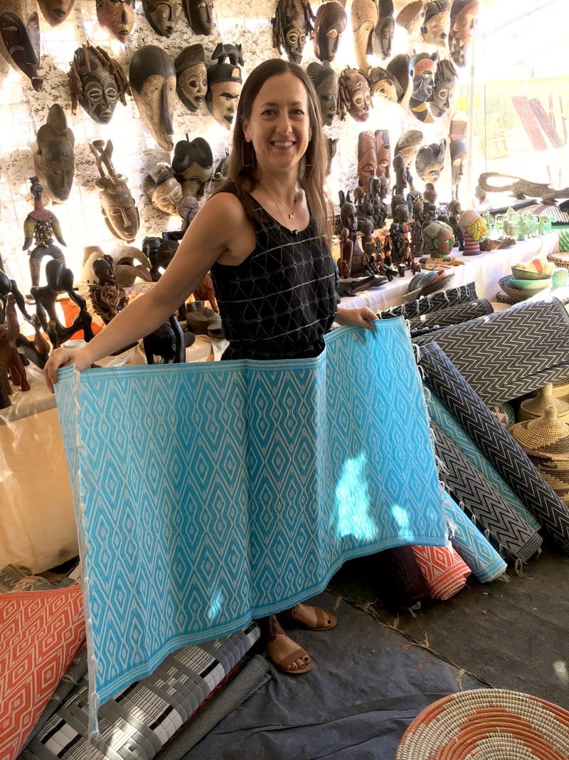 Suzy shopping for the betsy & iya Bazaar 