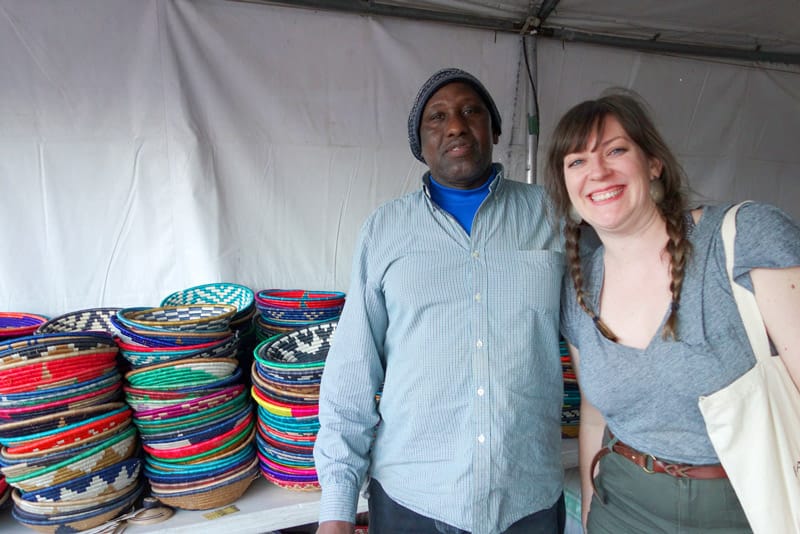 Betsy Cross with basket vendor Hamidou Koita