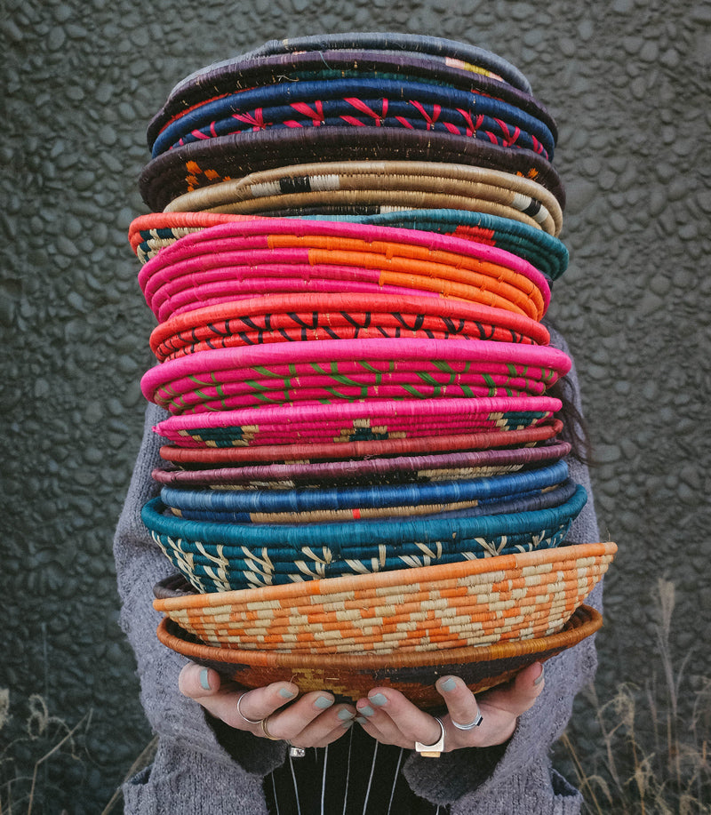 Handwoven baskets from Uganda and Rwanda
