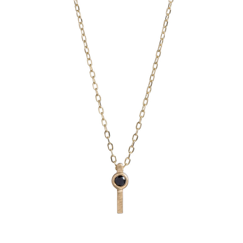 Navitas Necklace, a 14k gold necklace with black or white diamonds by betsy & iya
