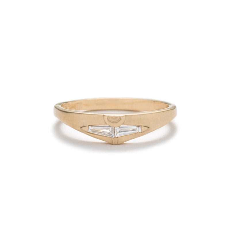 Spero ring, 14k yellow gold ring with diamonds by betsy & iya