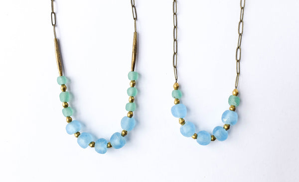 sulu-design blue & green necklaces