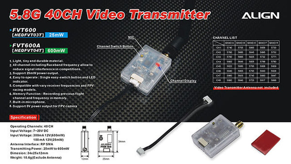 spektrum 25mw 5.8 ghz video transmitter