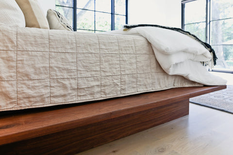 custom bed, bed design, bed inspiration, platform bed, walnut bed, custom furniture