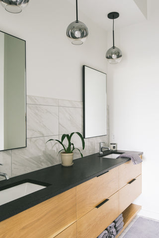 bathroom vanity, custom furniture, white oak