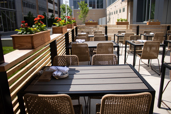 outdoor tables, restaurant tables, outdoor dining, Atlas Tavern