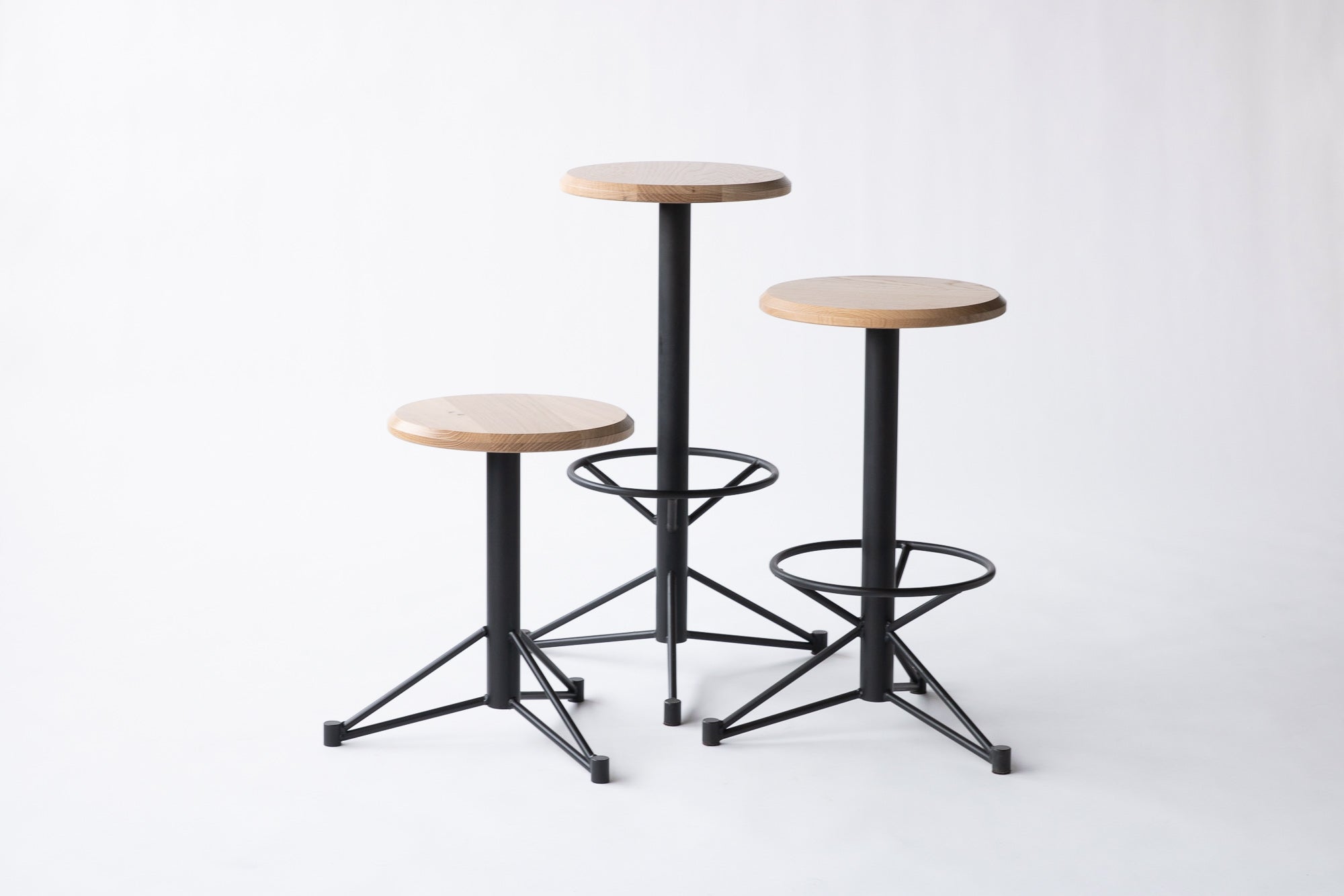 The Mast Stool - White Oak/ Black | Edgework Creative