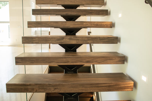 custom staircase, floating stairs