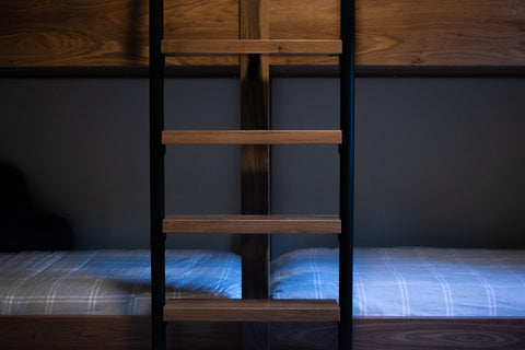 walnut bed, custom bed, custom furniture, bunk beds