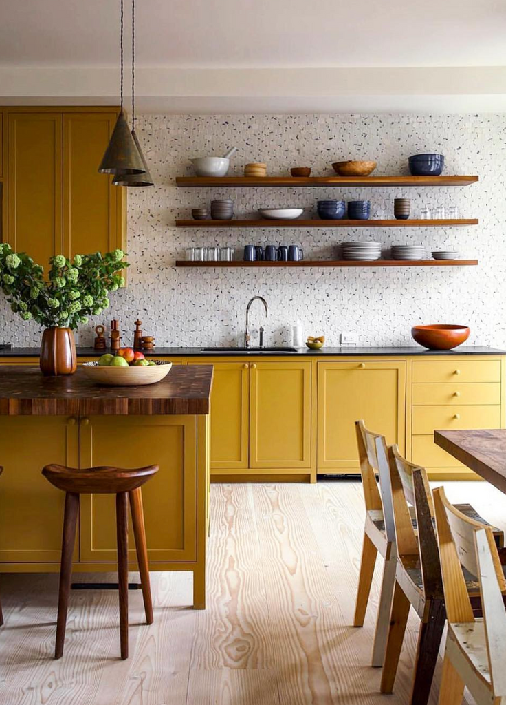 kitchen floating shelves - @lonnymag