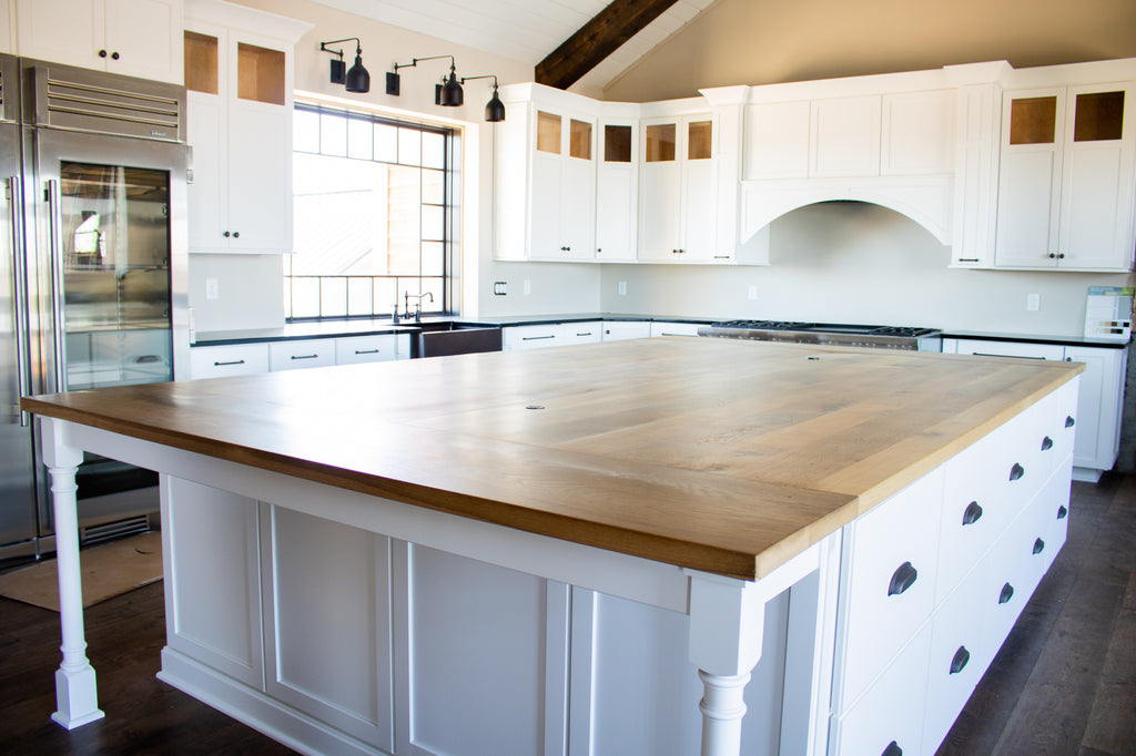 reclaimed wood countertop kitchen island - Edgework Creative