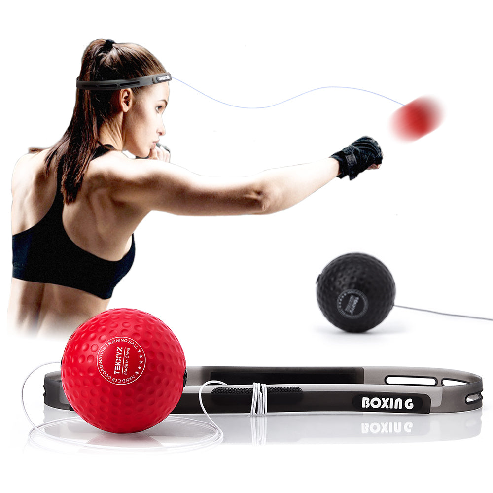 Details about   TEKXYZ Boxing Reflex Ball With Headband Punch Speed Coordination Training 