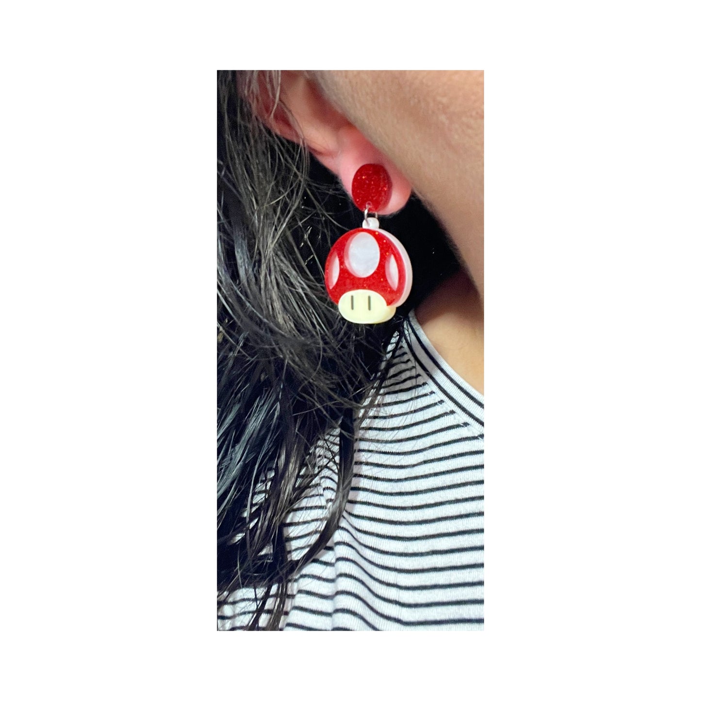 Sparkle Mushroom Drop Earrings