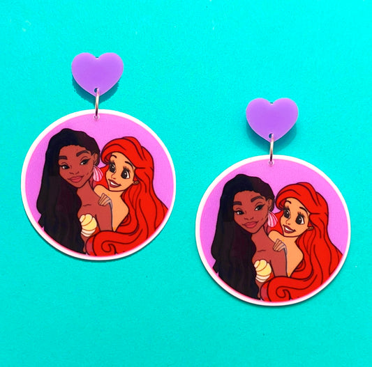 Ariel BFFs Acrylic Drop Earrings