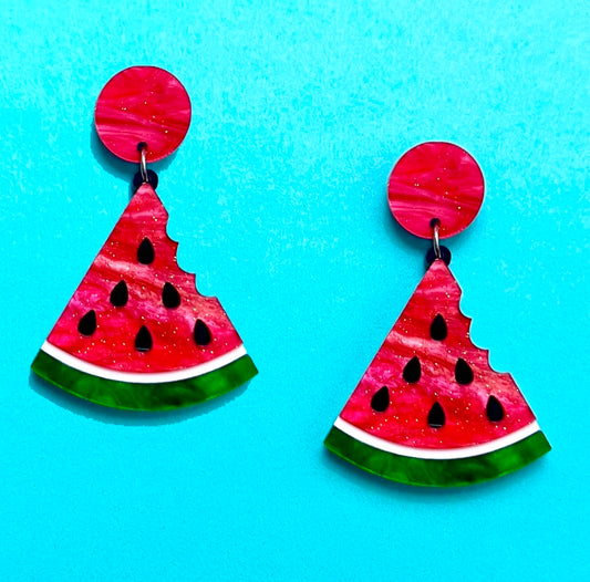 Watermelon Acrylic Drop Earrings