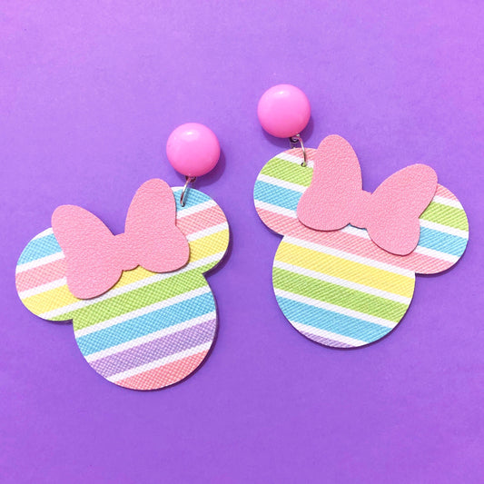 Pastel Rainbow Mouse Drop Earrings