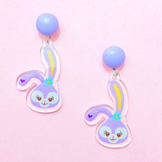 Stella Bunny Acrylic Drop Earrings