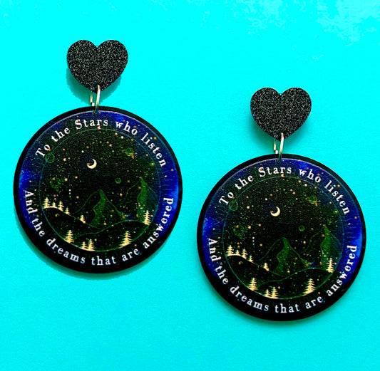 To The Stars Who Listen ACOTAR Acrylic Drop Earrings