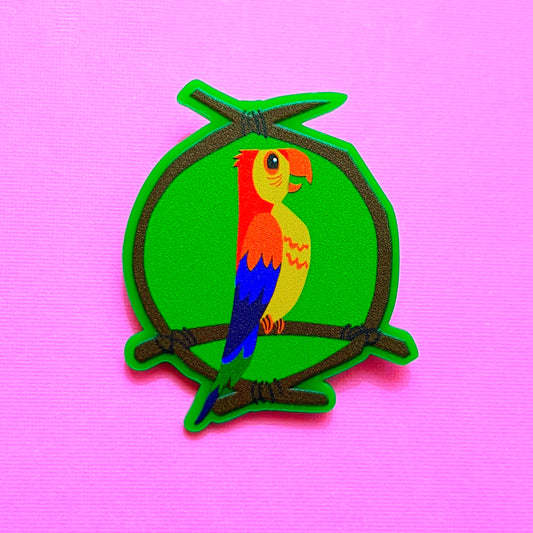 Tiki Bird Acrylic Brooch Pin